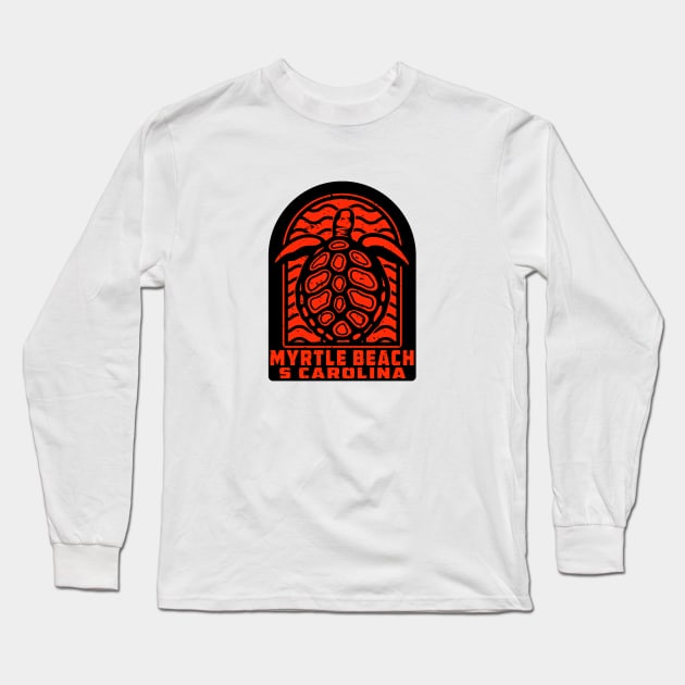 Myrtle Beach South Carolina Beach Sea Turtle Long Sleeve T-Shirt by DD2019